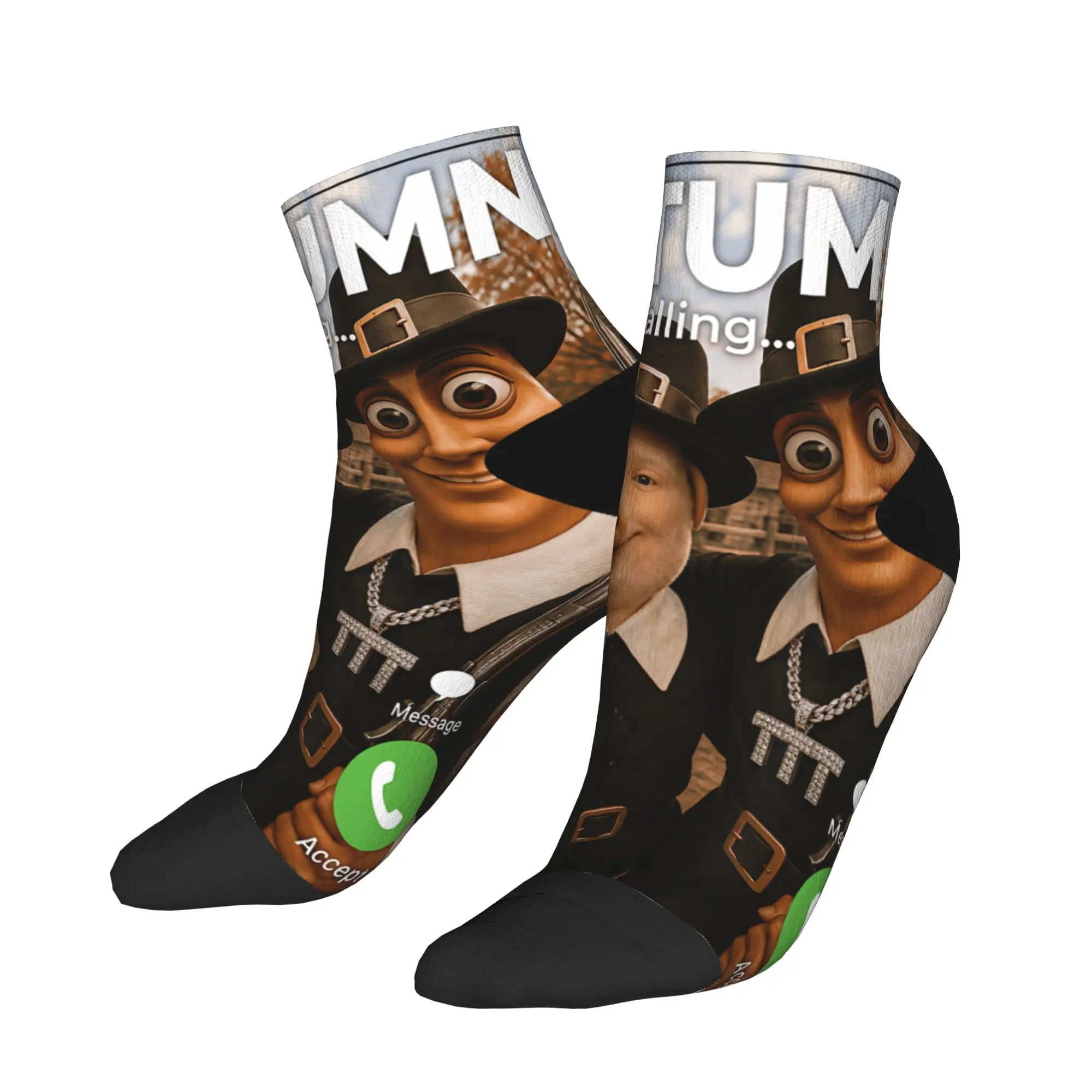 Men Casual Socks Tung Sahur John Pork Brainrot Duo Turkey Hunting Adventure Anti Skid Sock Summer  Funny Design Running Socks