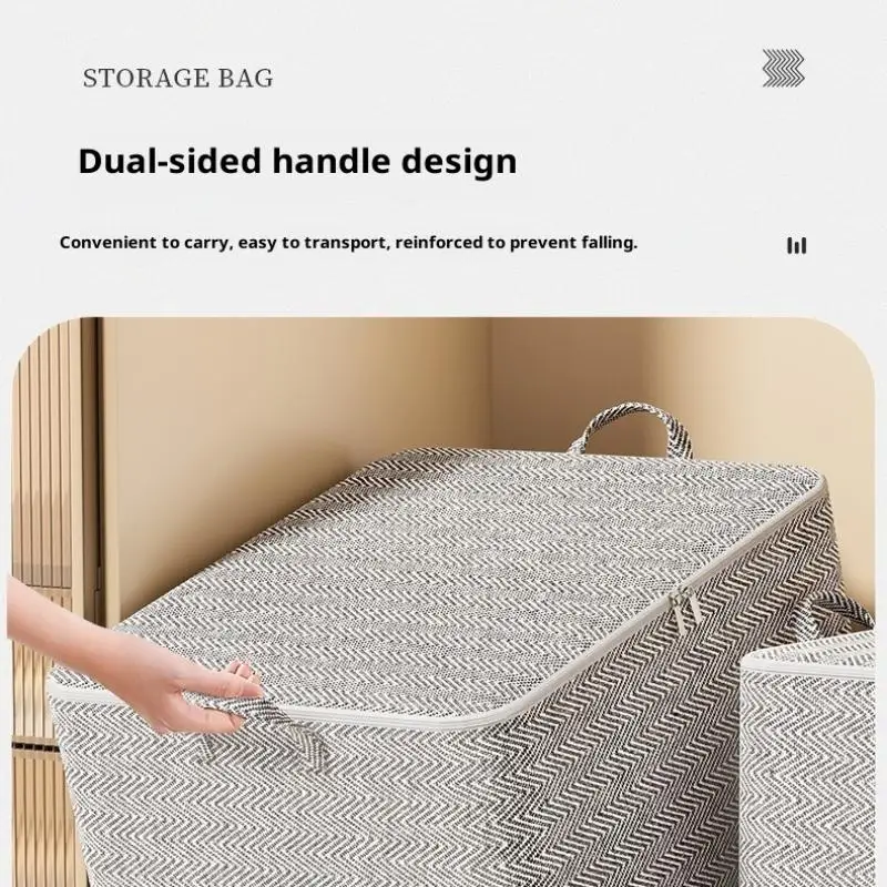 220L Big Size Clothes Storage Box With Cover Large Laundry Basket Organizer Bag For Baby Foldable