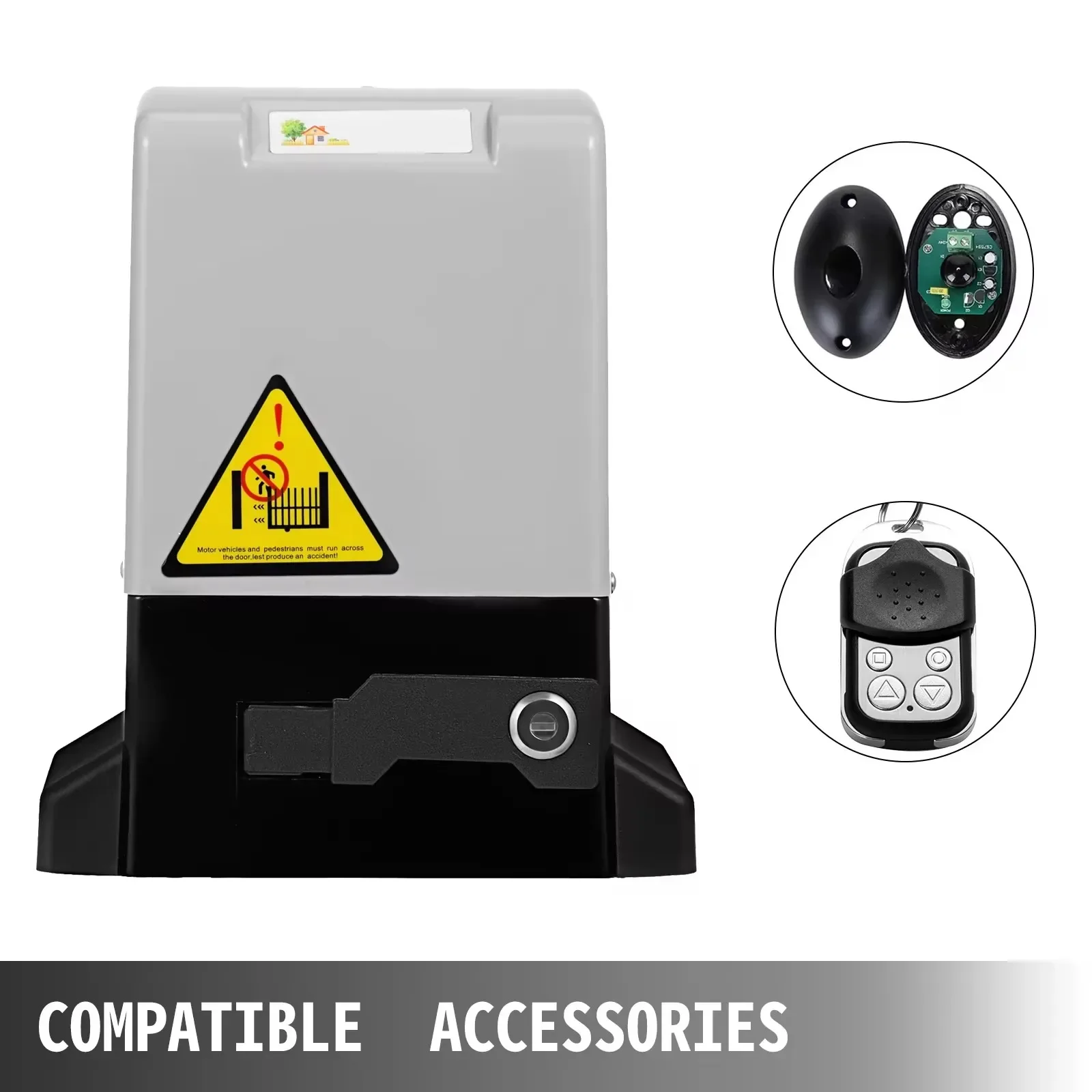 VEVOR Garage Door Opener 1300LBS Automatic Sliding Gate Opener Electric 2 Remote Controls For Residence Hotel Factory School