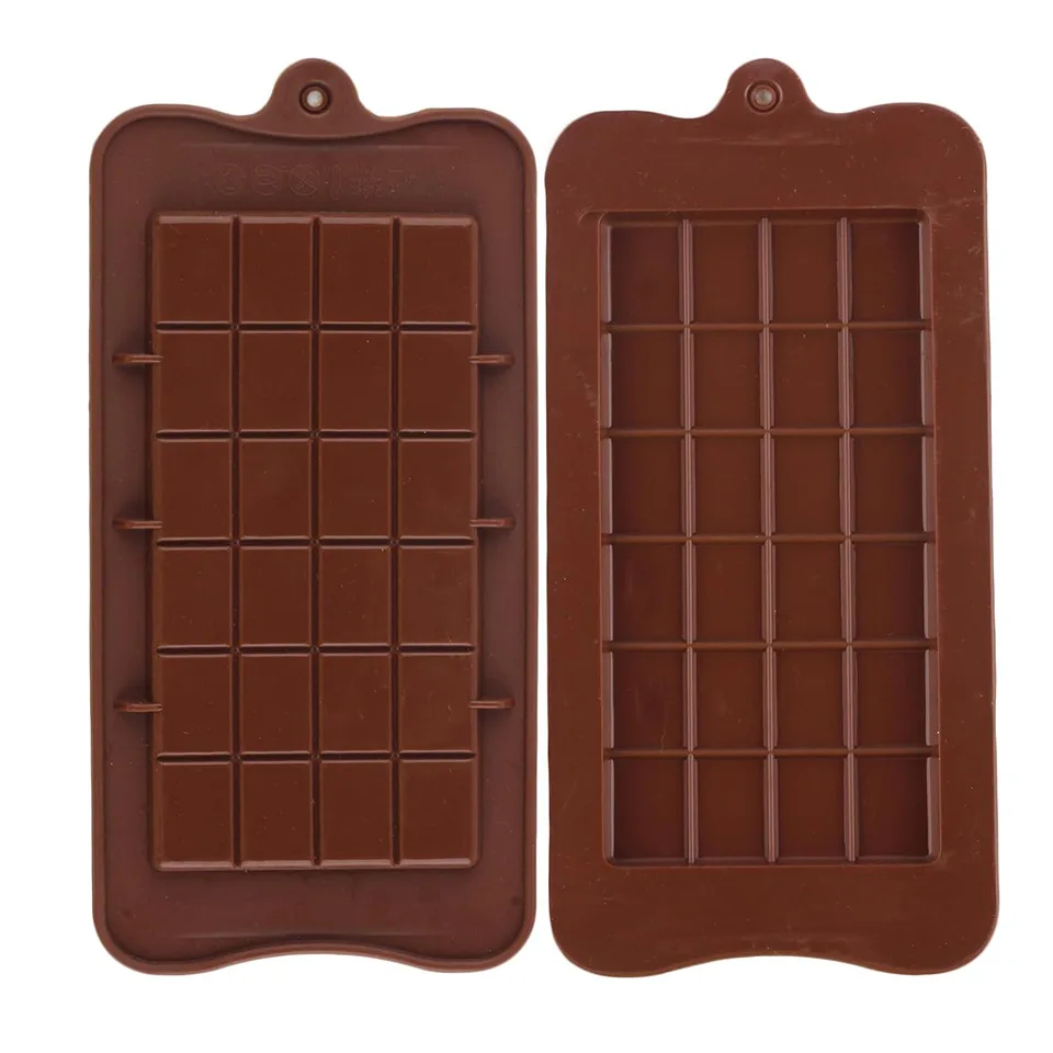 Chocolade siliconen lange vierkante geruite siliconen taart decoratieve mal Chocolade blok inzet wafel siliconen mal