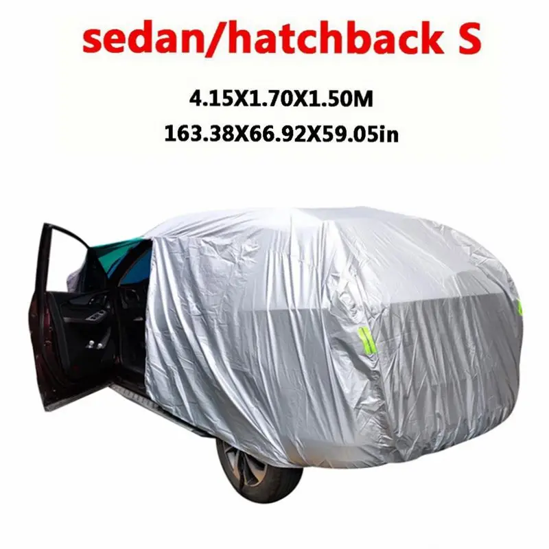 Universele Suv/Sedan Full Car Covers Buitenshuis Regen Sneeuw Bescherming Uv Auto Paraplu Zilver S-XXL Auto Case Cover