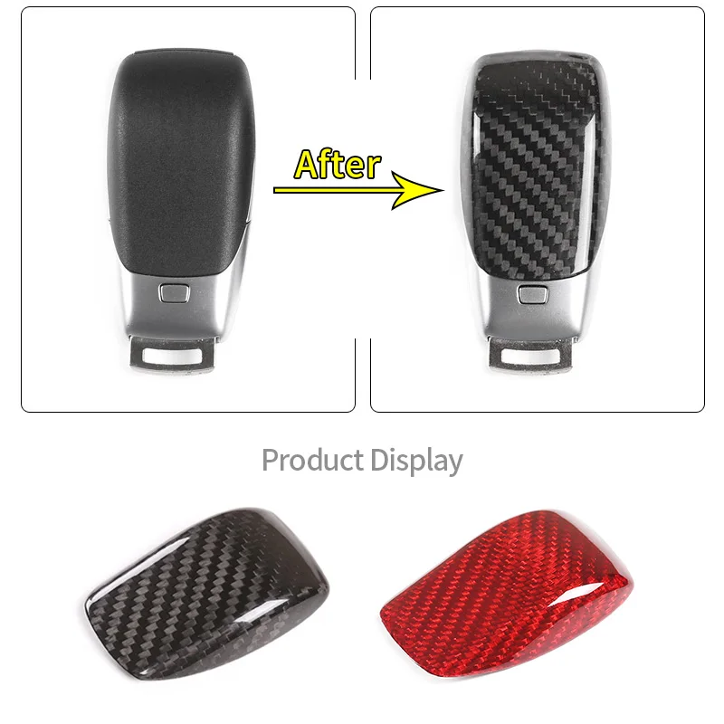 

For Mercedes Benz W212 W205 W463 W204 W221 W220 W246 CLS GLC GLS AMG A B C E S Class Real Carbon Fiber Car Key Case Shell Cover