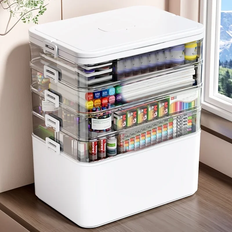 Large Organizer Capacity Classification Transparent Water-Resistant Box Storage -for Household Items Medication Container