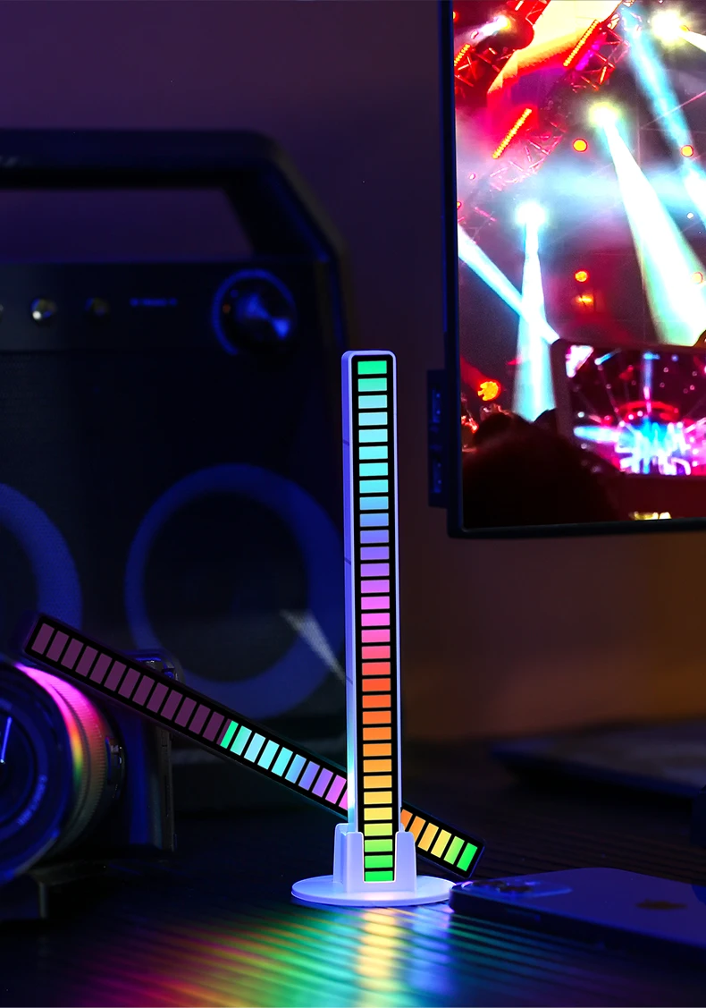 RGB Voice Control Synchronous Rhythm Light Internet Popular Colorful Music Ambient Light Car Desktop Induction Creative Led Pick