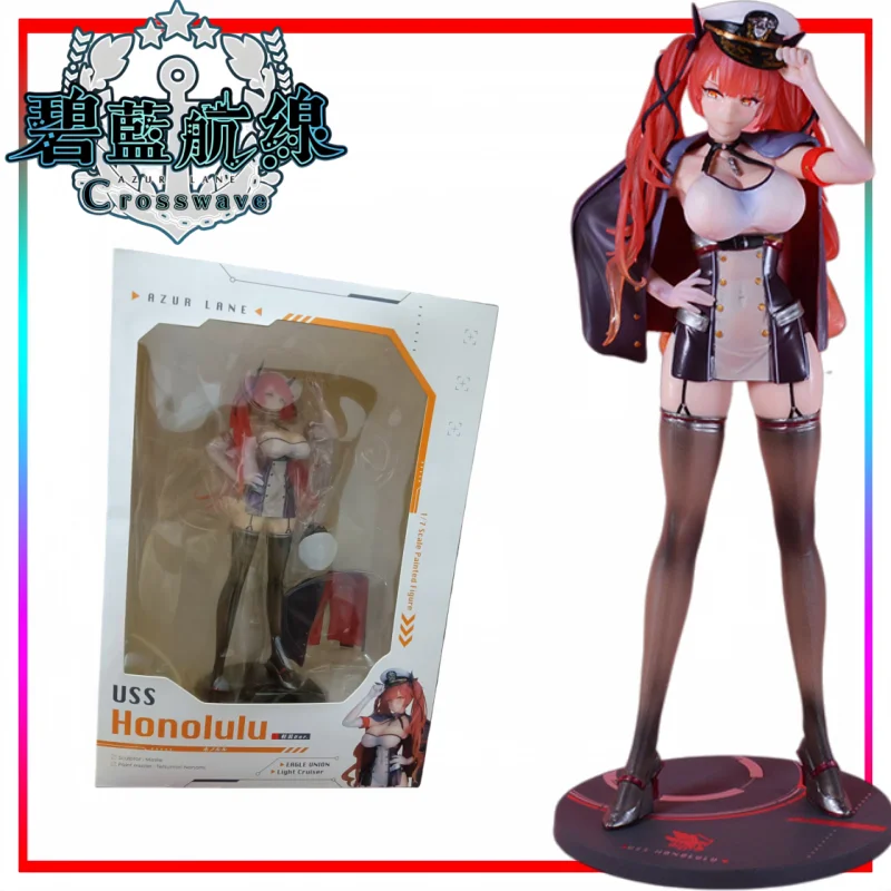 

Новая фигурка Azur Lane, мультяшная фигурка USS Honolulu, стоячая поза, в штучной упаковке, товары в стиле аниме, праздничный подарок, модель корпуса ПК