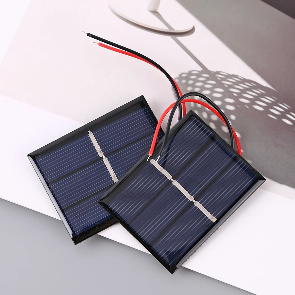Solar Panel Study DIY Battery Charger Silicon 0.4W 1.5V Solar Panel Mini Solar System for Battery Cell Charger Wire