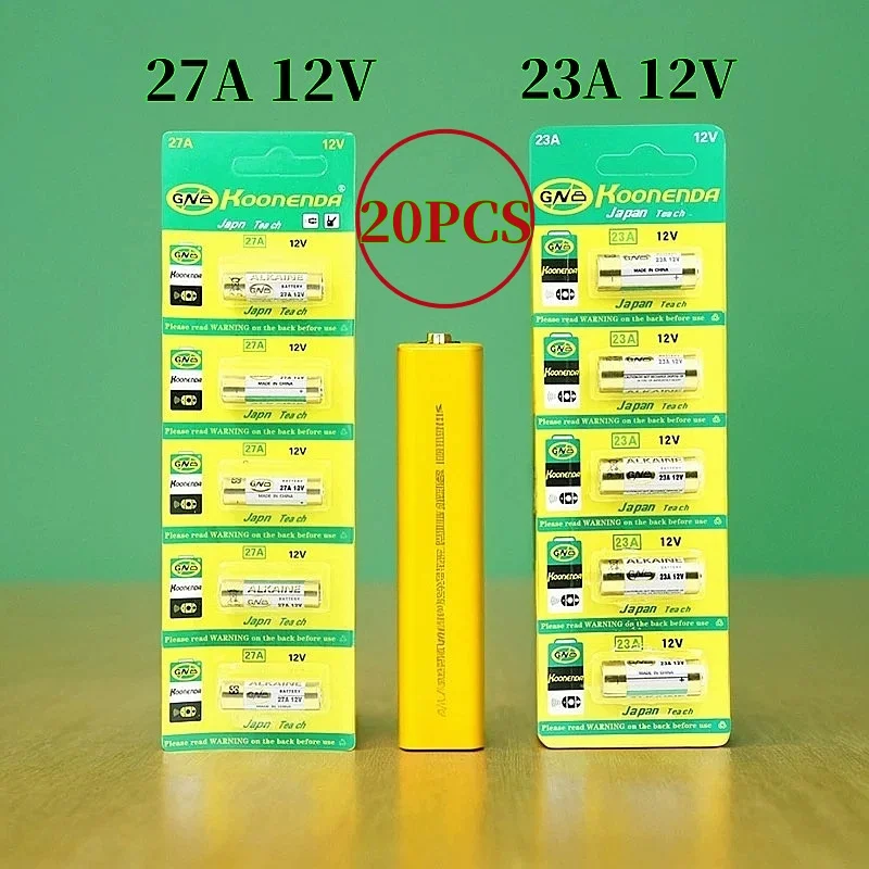 20 قطعة 23A 27A 12V بطارية قلوية لجرس الباب المشي سيارة A23 23A 23GA A23S E23A/A27 27A G27A MN27 MS27 GP27V27GA بطارية جافة #1