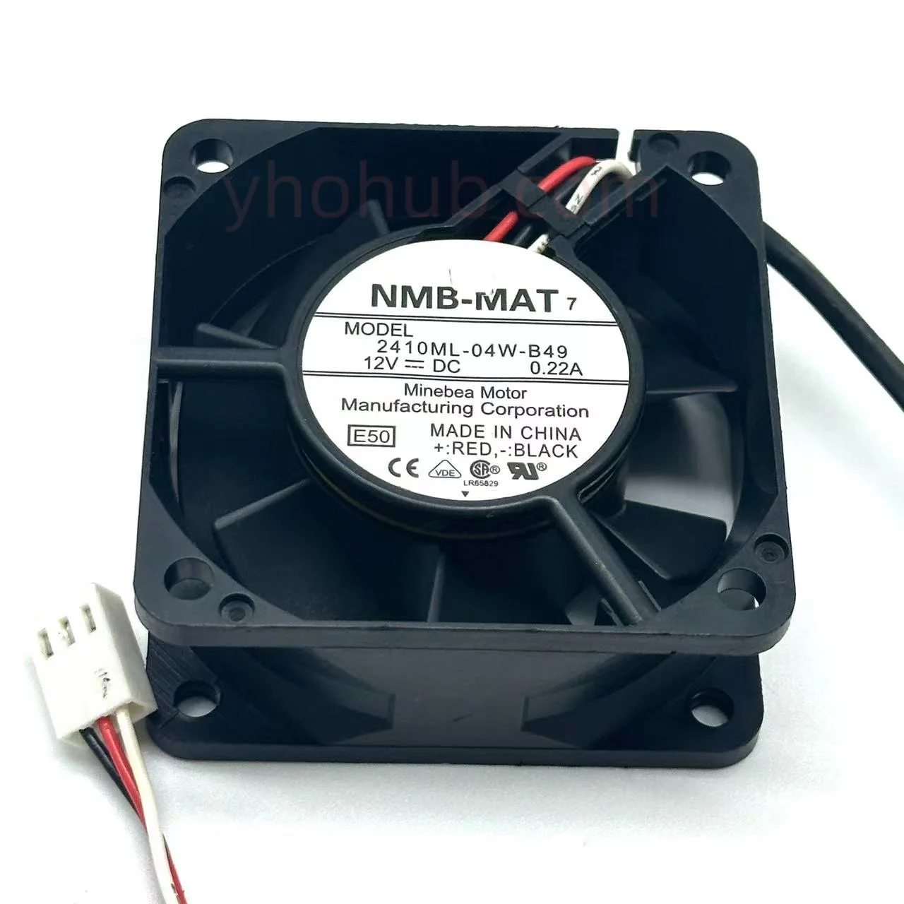 

NMB-MAT 2410ML-04W-B49 DC 12V 0.22A 60x60x25mm 3-Wire Server Cooling Fan