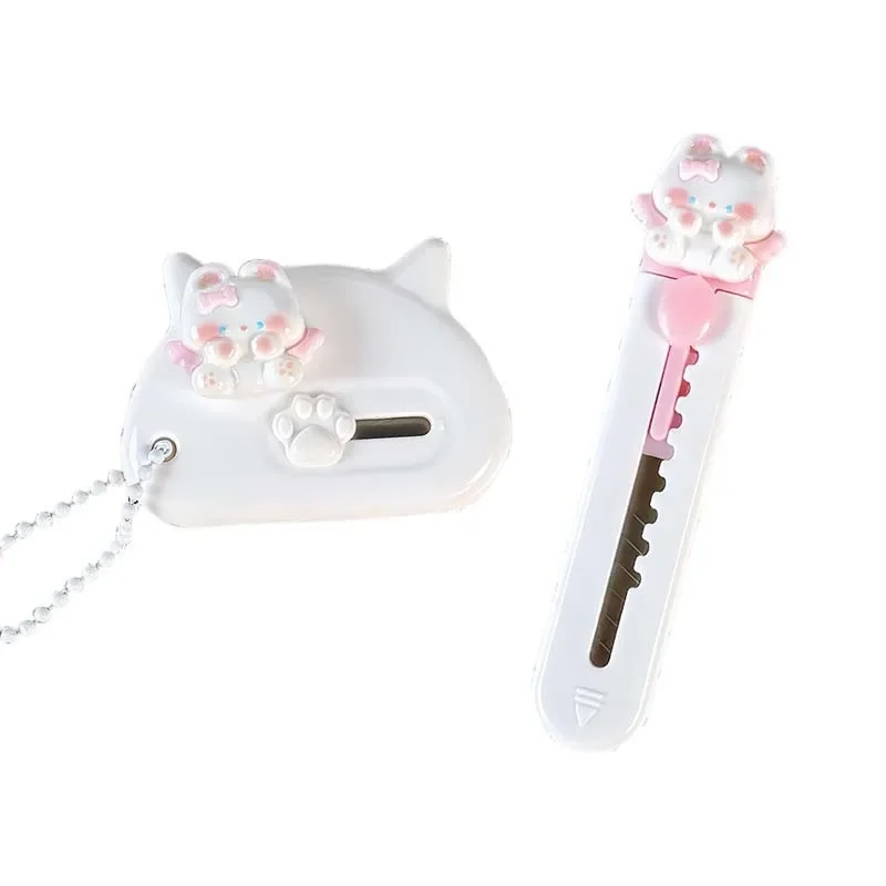 4-teiliges Set Kawaii Rabbit Allzweckmesser Tragbares Taschenmesser Express Box Umschlagöffner Mädchen Desktop Handwerk Papierschneider