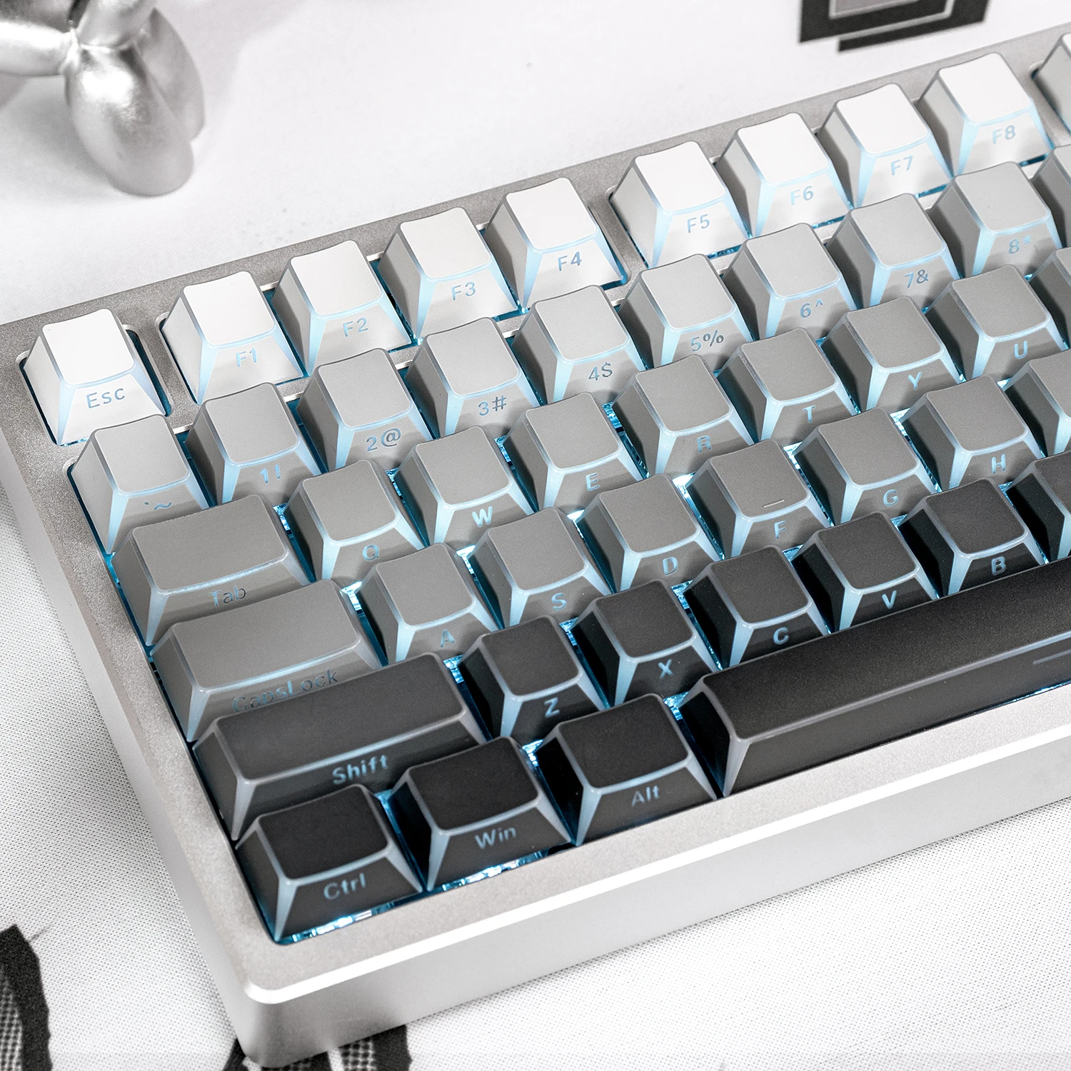 Polar Day Angled Edge Keycaps Cherry Profile Double Shot PBT Keycaps Side Shine Through Keycap Sets For MX Mechanical Keyboard