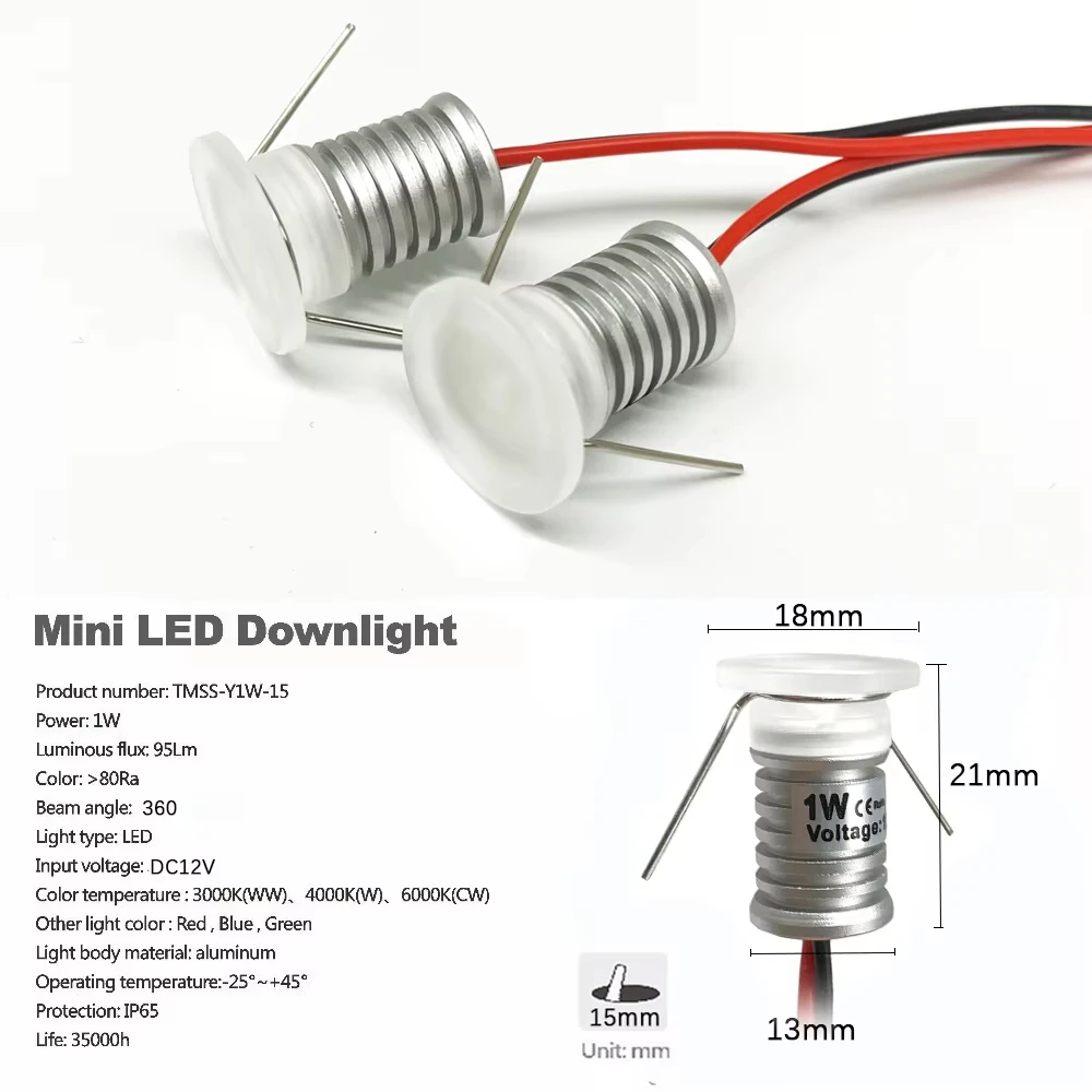 1 واط أضواء LED صغيرة DC12V راحة الاكريليك عكس الضوء LED النازل عرض لغرفة النوم KTV بار درج لتقوم بها بنفسك مصباح إضاءة السقف #4