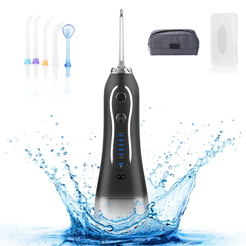 Oral Irrigator USB Rechargeable Water Flosser Portable Dental Water Flosser Dental Teeth Cleaner with Bag