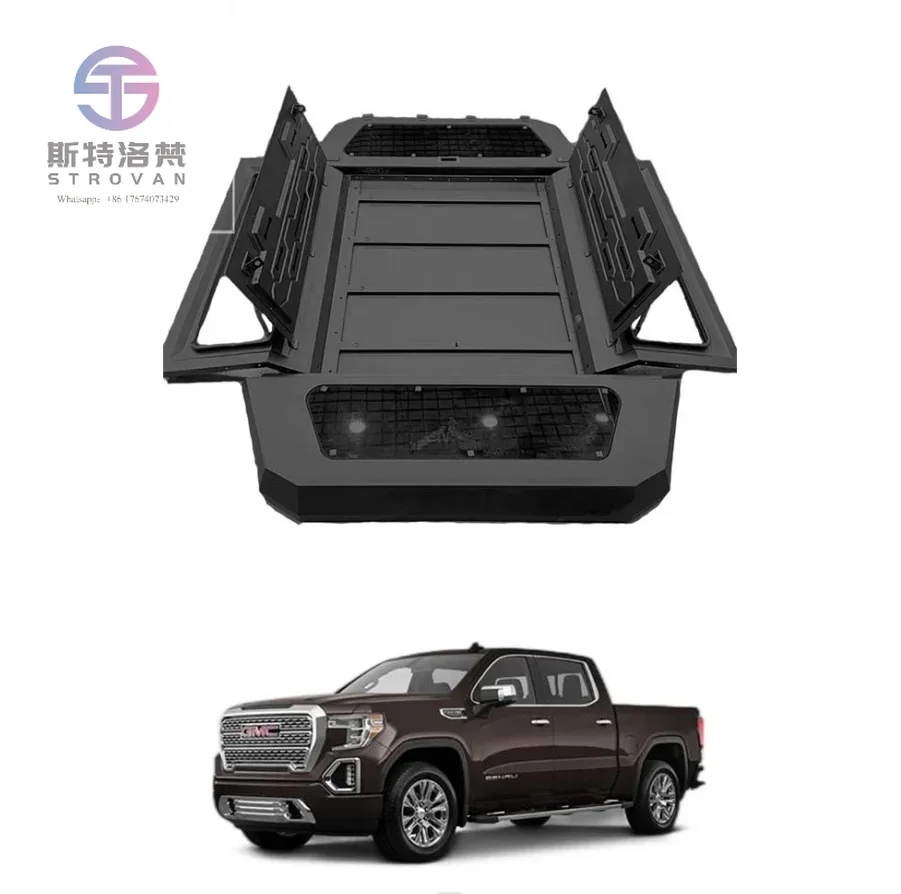 

Custom fit aluminum canopy for Chevy Silverado Colorado gmcs top camper leakproof anti rusted hard tonneau cover