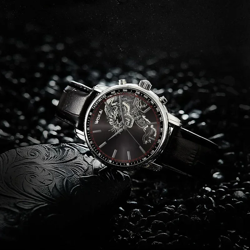 2025 Nuovo Orologio di Moda Da Uomo Tigre Orologi Casual Cinturino In Pelle Analogico Da Polso Al Quarzo Da Uomo Montre Homme Reloj Hombre