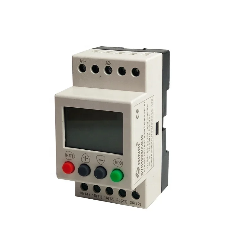 SVR1000/AD48 LCD 단상 AC & DC 24~48V 과전압 및 저전압 릴레이 전압 보호기