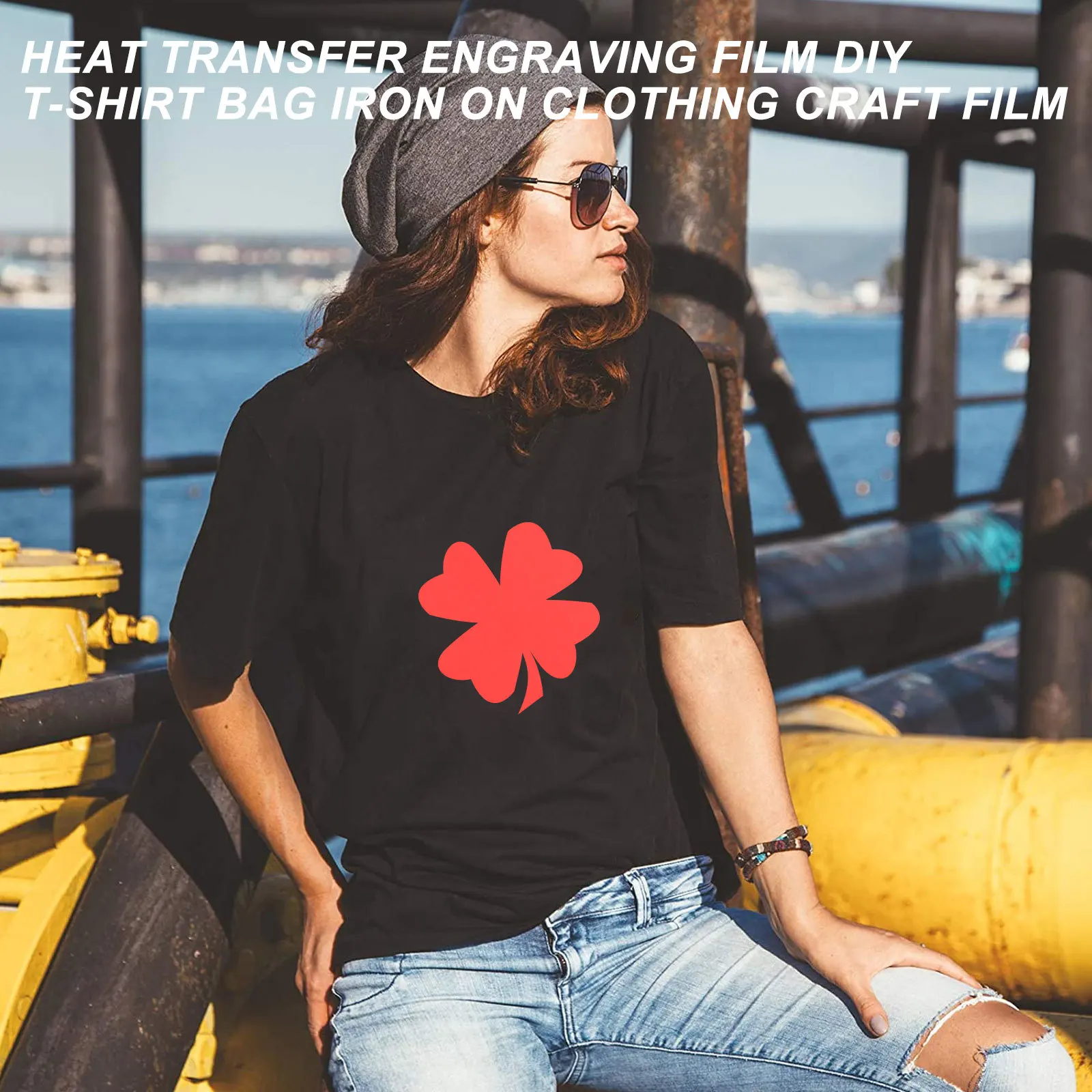 

Heat Transfer Film PVC Material Durable Practical T-Shirt Shoes Aprons Baseball Caps DIY Craft Not Easy to Crack Washable