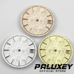 NH35 29mm Silver/Gold/Rose Watch Dial Vertical Shiny Texture Surface with Date Mechanical Watch Faces for NH35/NH36 Movement