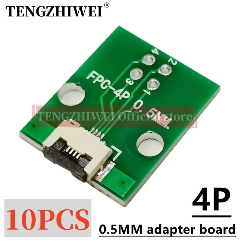 

10PCS FFC/FPC adapter board 0.5MM-4P to 2.54MM welded 0.5MM-4P flip-top connector