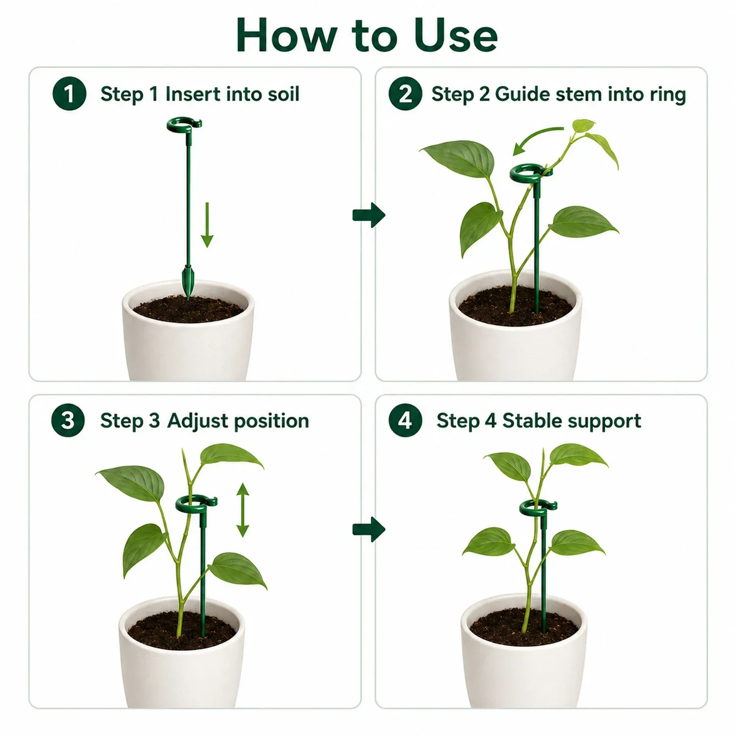 5-30Pcs Plastic Plant Supports , Reusable Flower Stand Holder Stakes Garden Trellis Climbing Vine Cage Frame Fixing Tool Supplie
