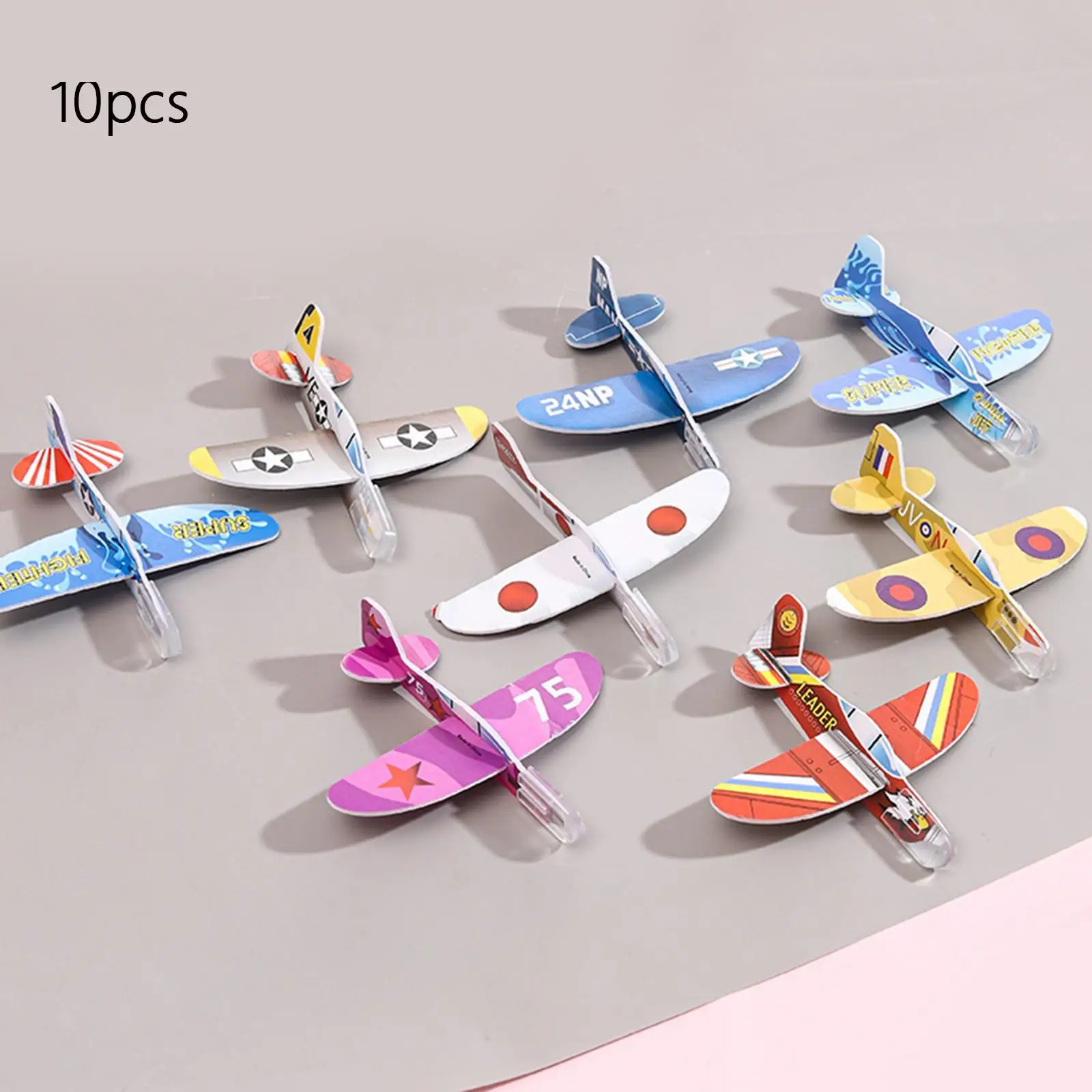 10 Pieces Foam Gliders Planes Toys for Kids Colorful 3 4 5 6 7 Year Old