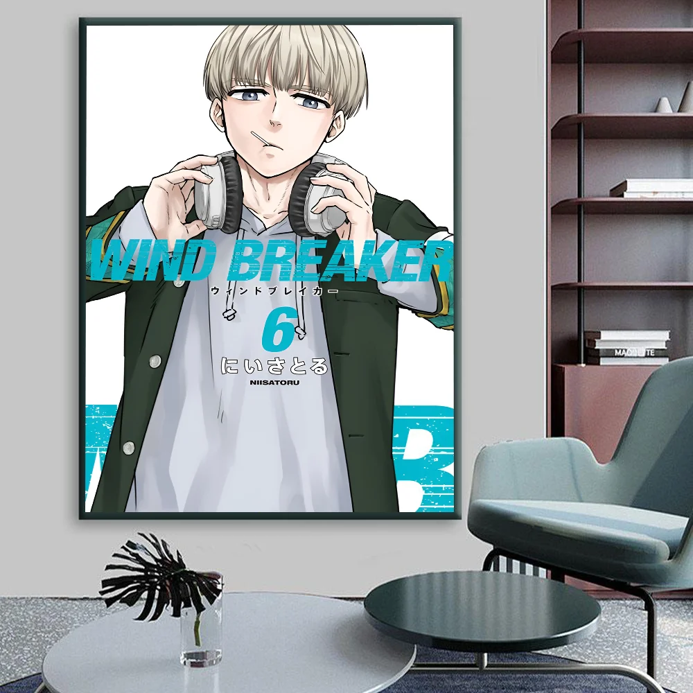 Wiatrรณwka plakaty Anime lepkie wodoodporne papierowa naklejka kawiarni Kawaii wystrรณj pokoju