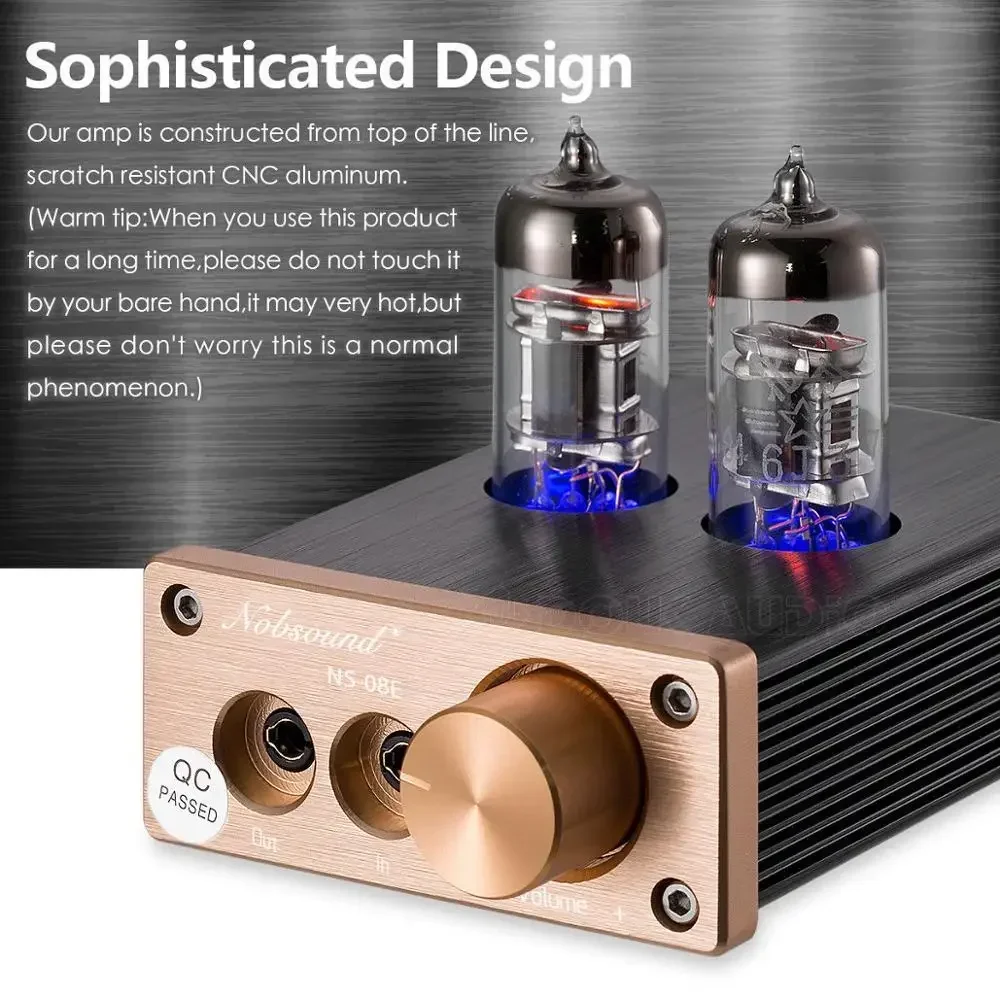 Douk Audio NS-08E Mini amplificador de auriculares de tubo de vacío, el mejor preamplificador de Audio estéreo, amplificador de Audio de escritorio para el hogar HiFi