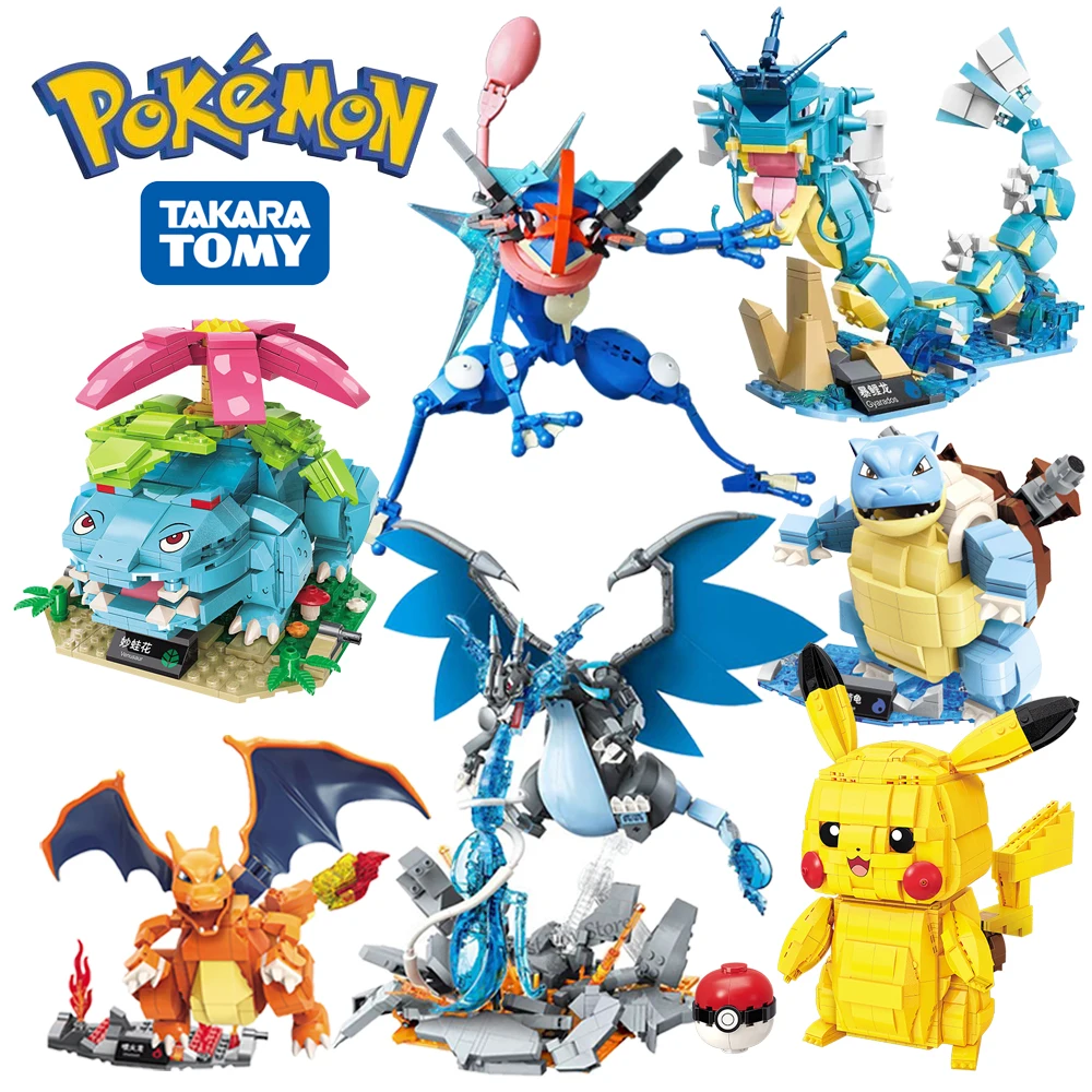 NEW Pokemon Classic Pikachu Building Blocks Pokémon Cartoon Anime Bricks Sets Classic DIY Movie Model Toys For Children Gift