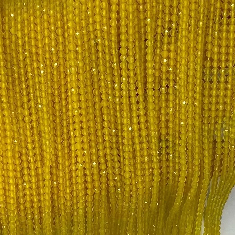 Natural Yellow Agate Facted Loose Beads Gemstone Crystal Women DIY Bracelet Necklace Jewelry Making Fashion Trendy Stone 38cm