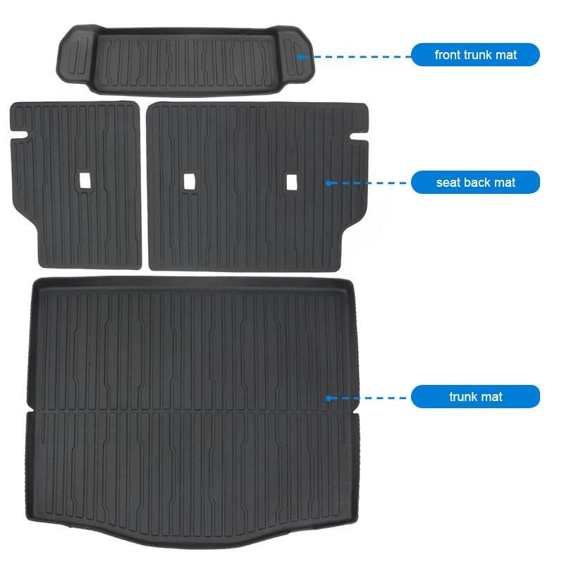 2023 All Weather Left Right Driving Waterproof 3PCS TPE Anti-Slip 3D Car Trunk Mat For Ford Mustang Mach-E 2021-