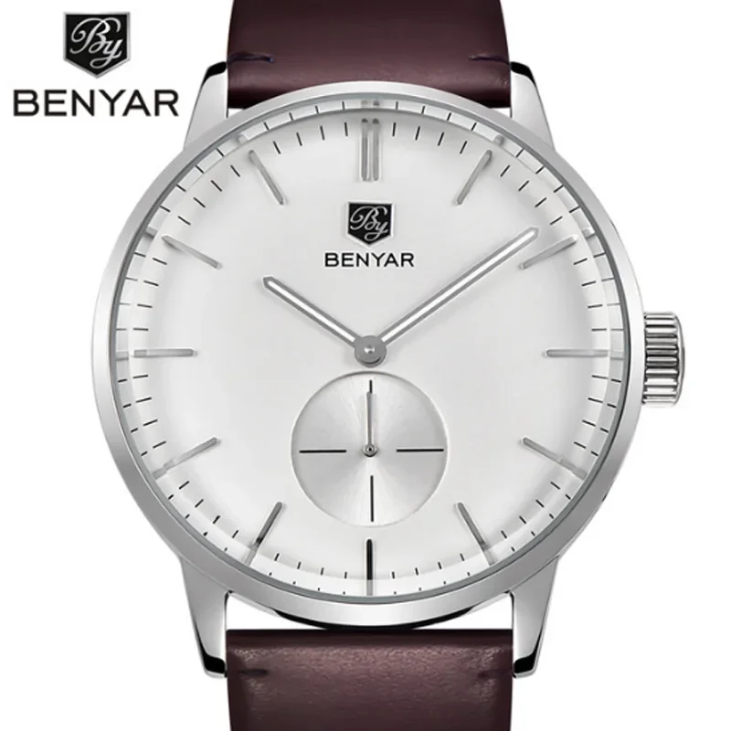 

Benyar men's watch top luxury brand men's military sports watch luminous leather timing multi-function waterproof quartz watch