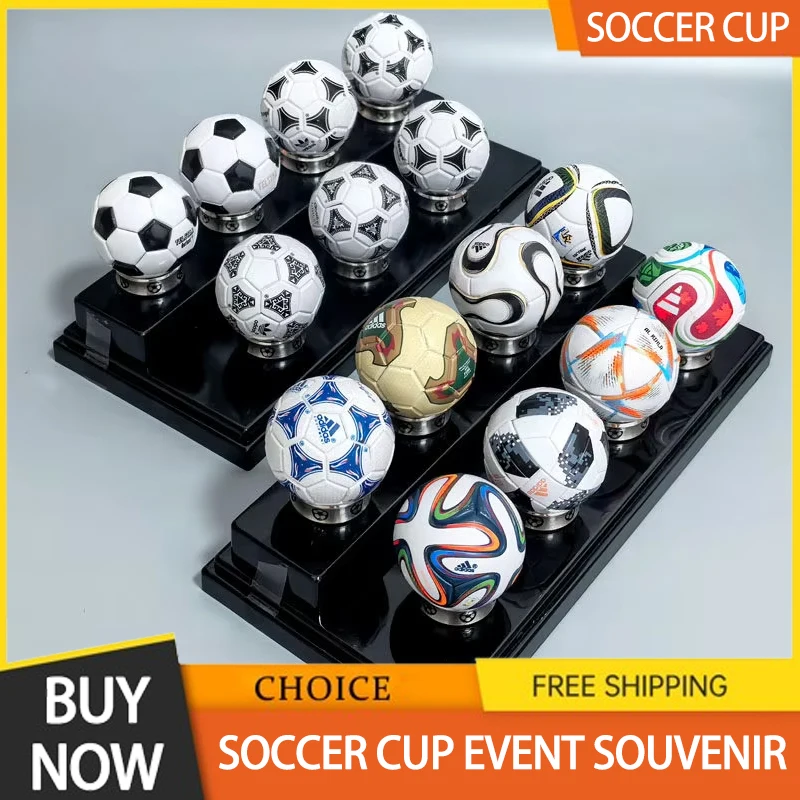 

2026 Soccer Cup Event Souvenir 15 Mini Abs&Pu Soccer Balls In Elegant Display Box Mini Soccer World Cup Friends Gifts In Stock