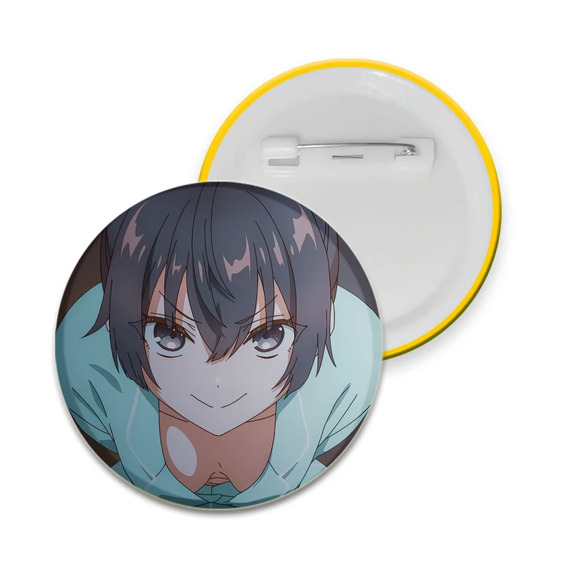 Alya Sometimes Hides Her Feelings in Russian Creative Brooch Round Lapel Pins Cartoon Character Badge Jewelry Accessories Gifts