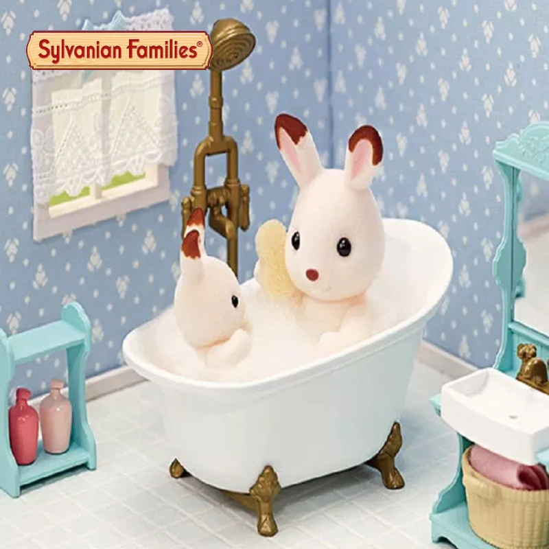 حقيقية في المخزون عائلات سيلفانيان مجموعة الحمام سلسلة ألعاب لطيفة عمل الشكل سطح المكتب الديكور فتاة هدية عيد ميلاد ﻿