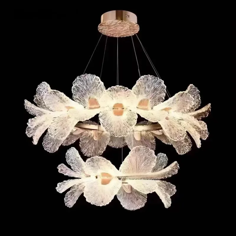 Flower Chandelier Lamp French Cream Style Light Luxury Warm Romantic For New House Bedroom Dining Living Room