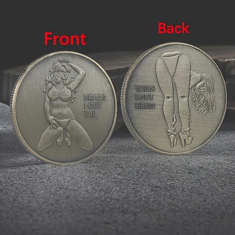 Bronze Lucky Amulet Bikini Youth Challenge Coin Set of 1/2pcs - Ideal Golf Marker and Poker Card Keeper, Perfect Gift for Men