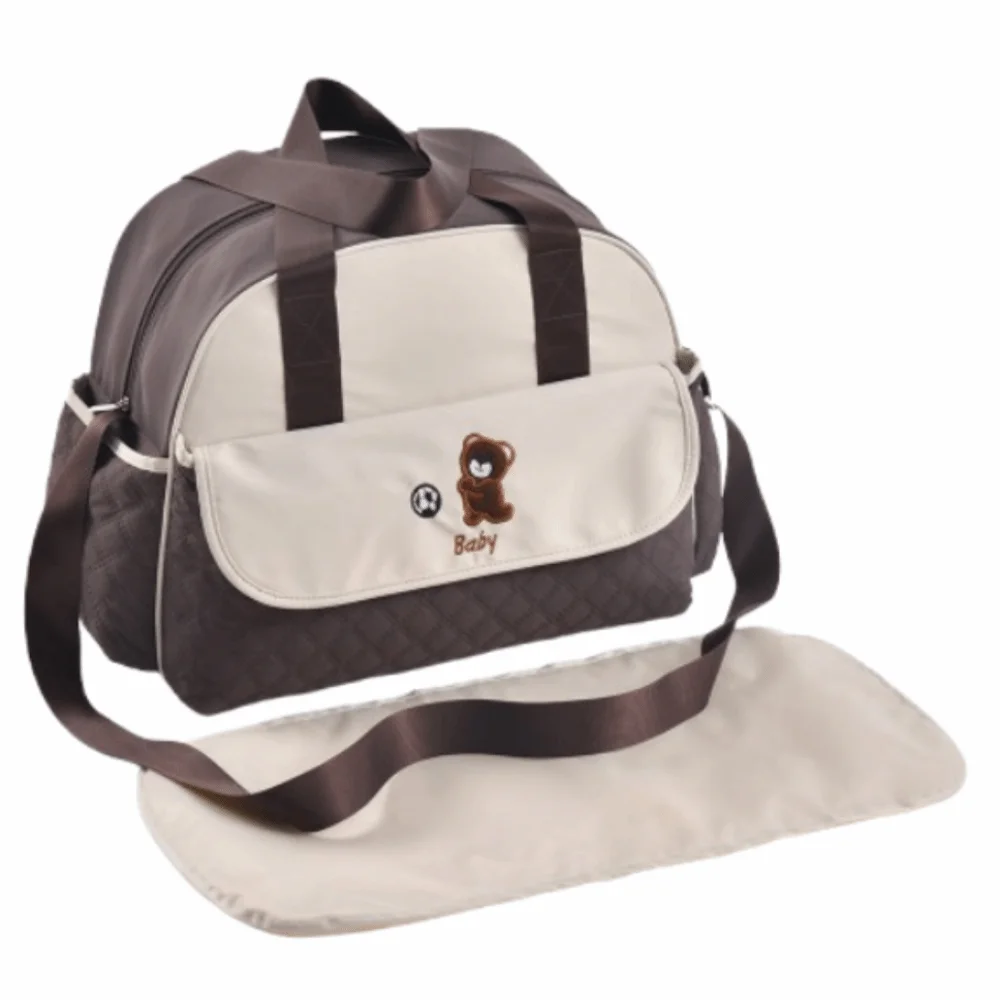Creative Cartoon Mommy Bag Large Capacity Lightweight Mommy Crossbody Bag Hand-held Bear Pattern Portable Diaper Bag Daily Use