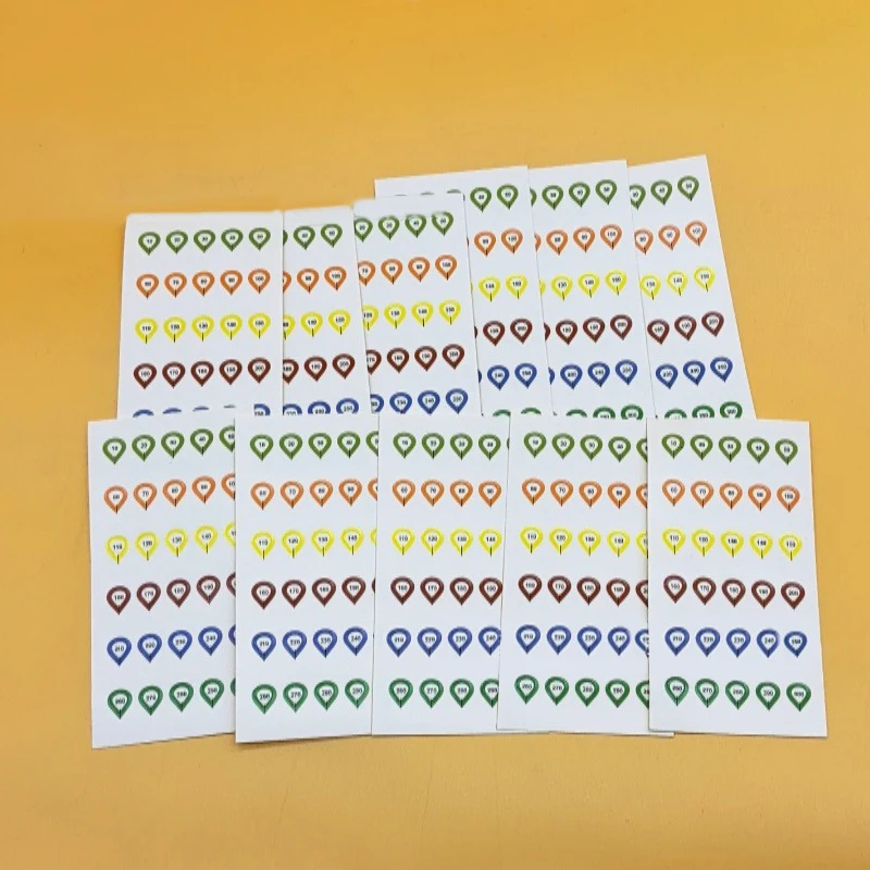 10 Sheets Rifle Scope Turret Sticker Set Scope Adjustment Dope Stickers Rifle Scope Turret Tags For Distance Markers