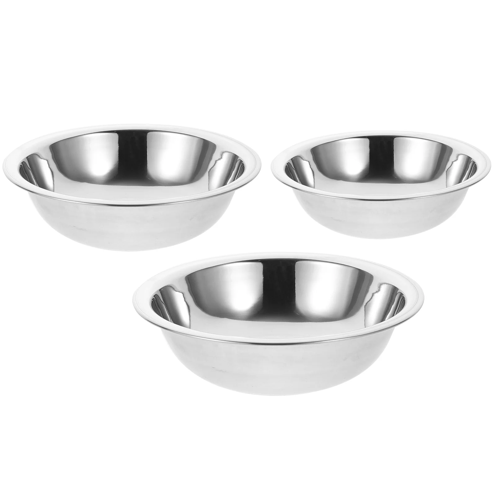 

3 Pcs Food Serving Dishes Large Stainless Steel Mixing Bowl Fruit Bowls Wash Basin