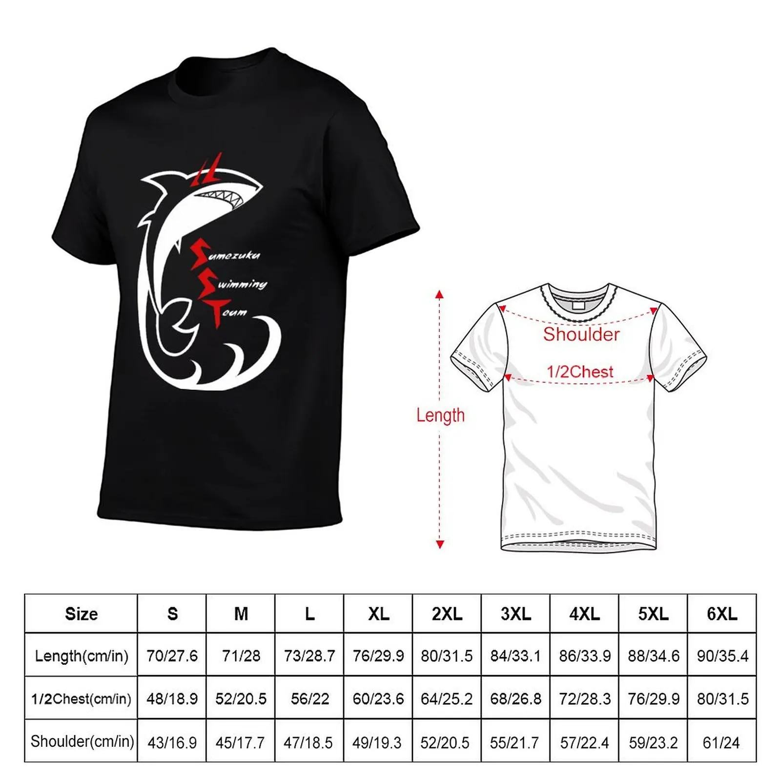Samezuka swim team logo T-Shirt anime tshirt shirts graphic tee affliction shirts cotton t shirt men