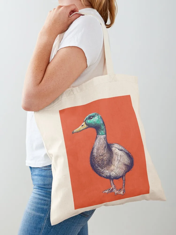 Mallard Duck Illustration Tote Bag Large bags for women Beach bag eco bag folding