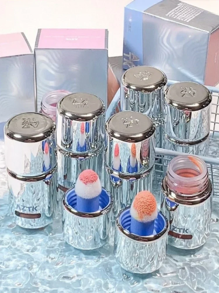 AZTK Jello Pink Color Mirror Water Liquid Blusher Moisturizing Expands Contracts Liquid Cheek Lipstick Face Makeup