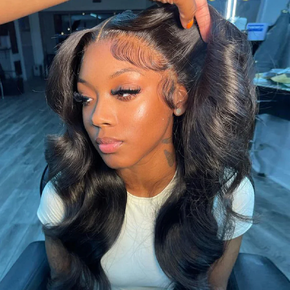 

Lace Front Human Hair Wigs For Women 13x4 Transparent Lace Frontal Wigs Pre Plucked Bleached Knots Brazilian Body Wave Hair Wigs