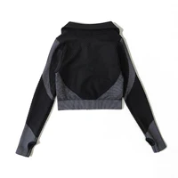 2/3Pcs Women Yoga Suit Seamless Knitted Yoga Pants Leggings Clothing Zipper Long Sleeve Crop Top Fitness Wear Sportswear Gym Set - Image 4