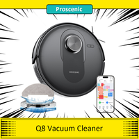 Proscenic Q8 Robot Vacuum Cleaners 4200 Pa Suction LiDAR Nav 200min Runtime ,3200mAh Automatic Self-Charging APP Control Black