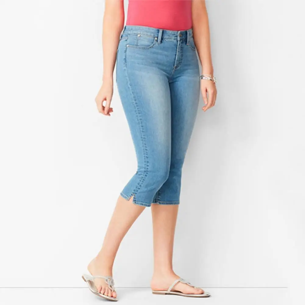 Slim Jeans Women's Cropped Jeans with Slim Mid-calf Length for Commute School or Vacation Outfits