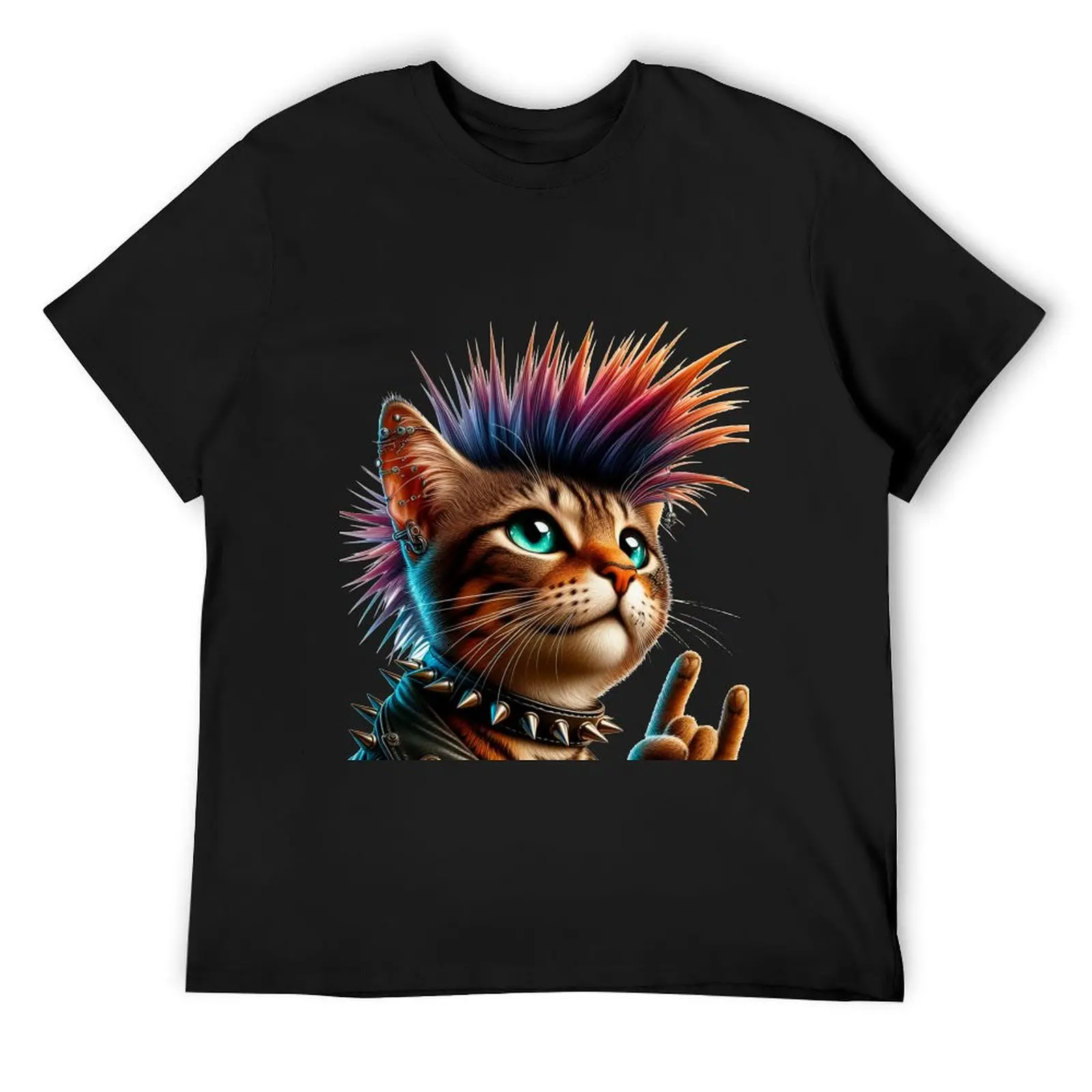 

Punkcat Rockcat T-Shirt oversized quick drying Short sleeve tee mens workout shirts