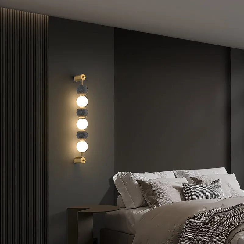 Nordic LED Wall Lamps Gray Blue White Wind Gourd Wall Lights For Living Room Bedroom Bedside Indoor Lighting Home Decor Fixtures