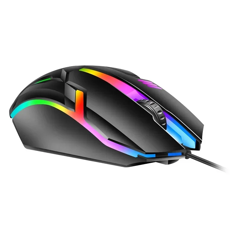 Мышь игровая Проводная эргономичная с RGB-подсветкой, USB 1600DPI