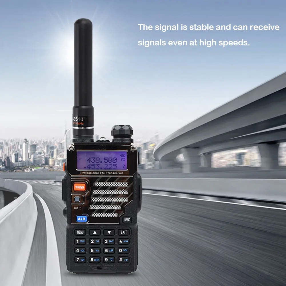Imagem -05 - Alto Ganho Hh-s518 Mais uv 145 435mhz Antena de Banda Dupla Sma-f Antena de Mão Curta para Baofeng Uv5r Rádio em Dois Sentidos Retevis Sma-fêmea