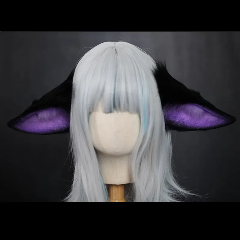 

New anime ears Cosplay Brown Purple Fox Ears Hairhoop Headwear Sheep Ears Simulation Anime Costume Accessories